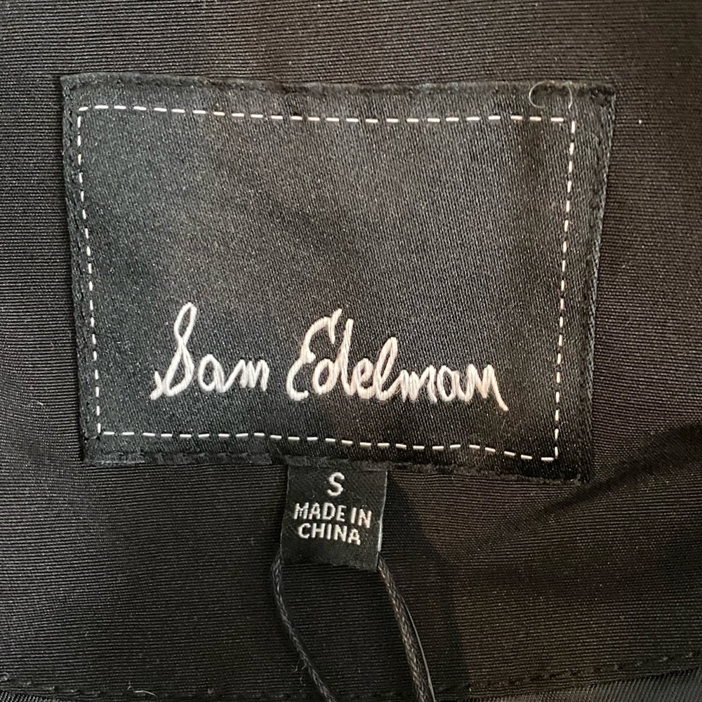 SAM EDELMAN Black Parka Faux Fur
Removeable Hooded Jacket Size S Water
Resistant - Picture 9 of 15